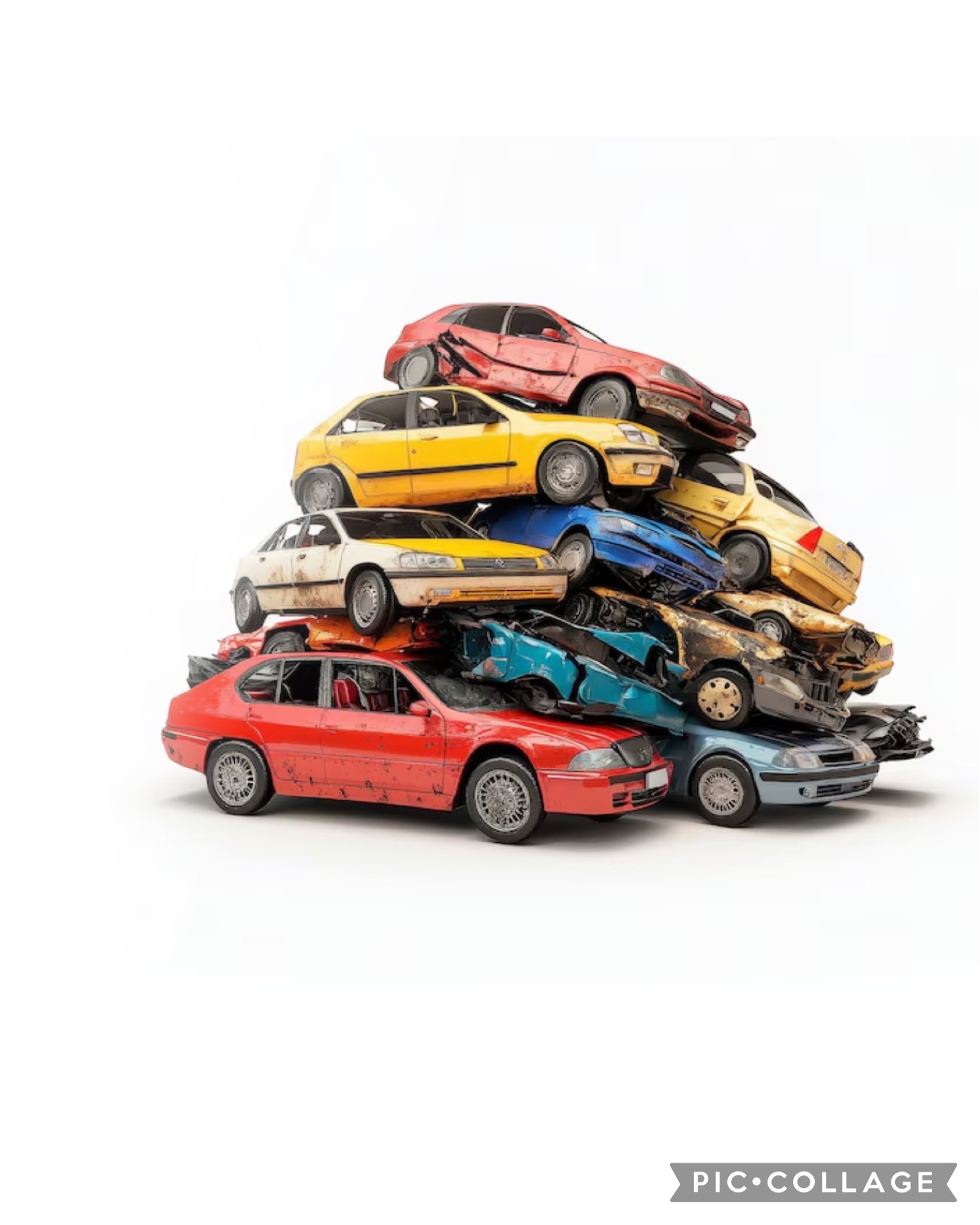 Pile of scrap cars